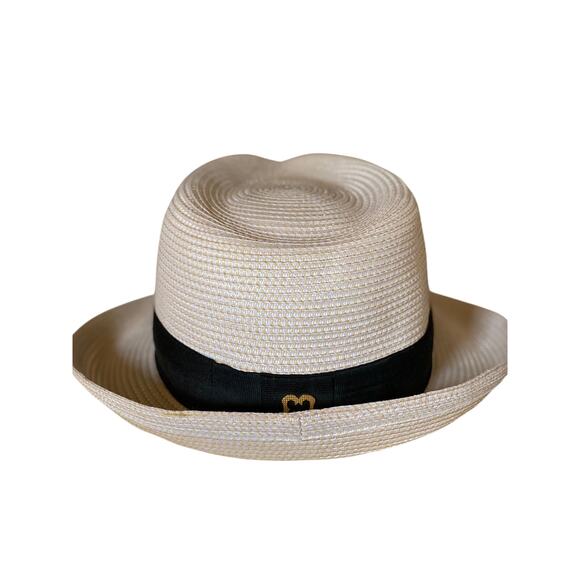 Erica Javits Fedora Straw Hat with Black Band UPF 50+ One Size - Picture 3 of 14